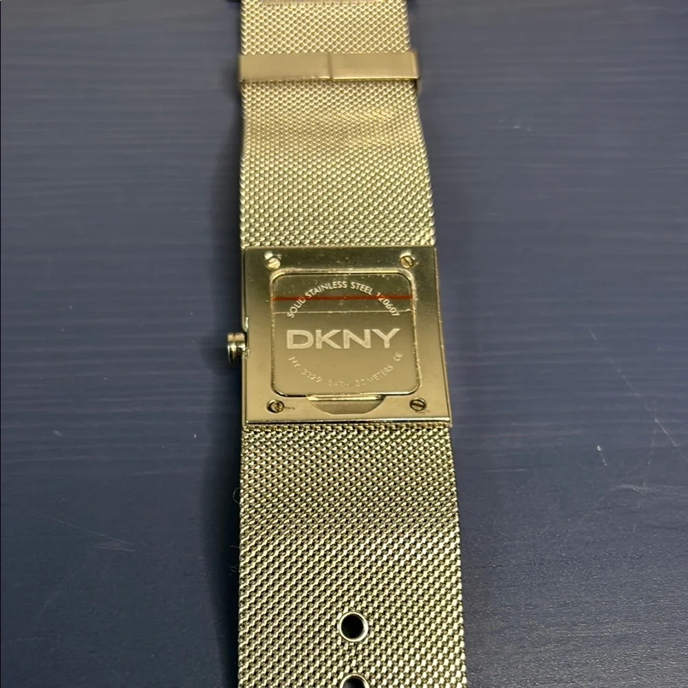 DKNY Silver Rectangular Mesh Watch Minimalist Design